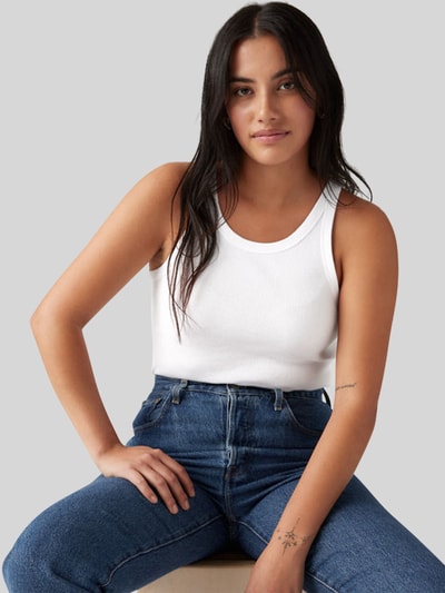 Levi's® Top o kroju slim fit z prążkowanej dzianiny Biały 1
