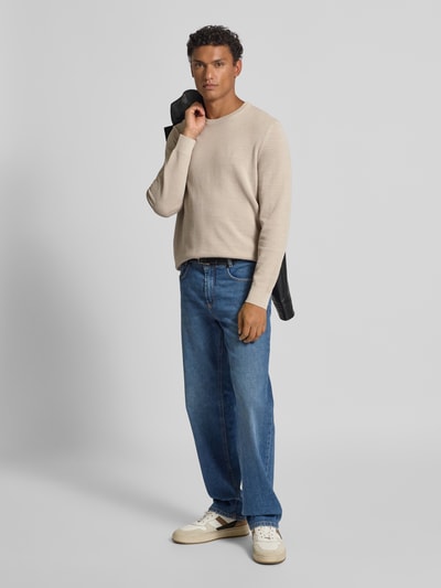 Marc O'Polo Regular Fit Strickpullover aus reiner Baumwolle Hellgrau 1