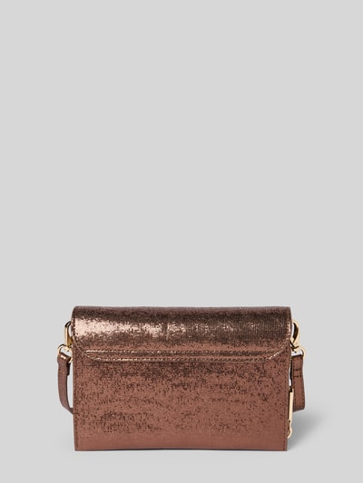 VALENTINO BAGS Schimmernde Handtasche mit Label-Applikation Modell 'EMBER' Rose Gold 3