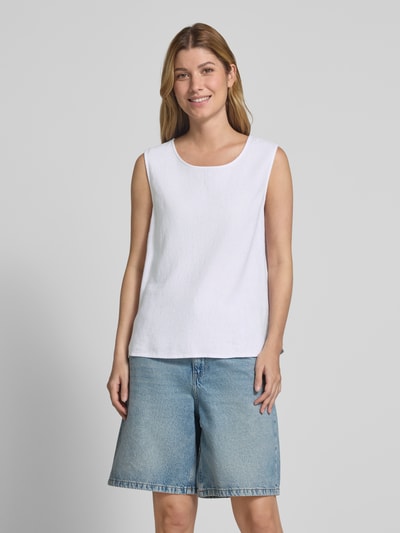 FREE/QUENT Loose Fit Tanktop aus Leinen-Viskose-Mix Modell 'Lava' Weiss 4