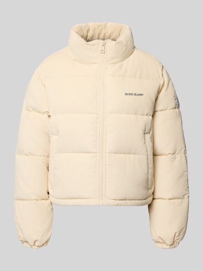 Guess Jeans Steppjacke aus Cord mit Stehkragen und Eingrifftaschen Ecru 2