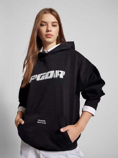 Pegador Oversized Hoodie mit Label-Print Modell 'SUTA' Black 3