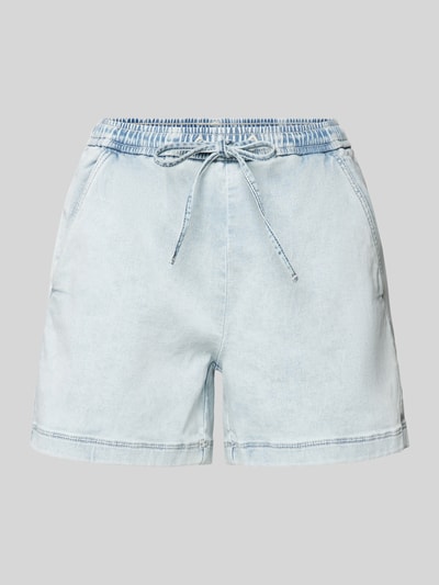 QS Flared Jeansshorts mit elastischem Bund Hellblau 2