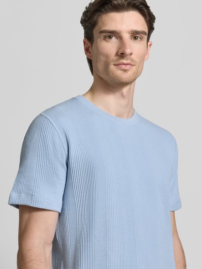 BOSS Regular Fit T-Shirt mit mit Waffelstruktur Modell 'STRUCTURE' Hellblau 3