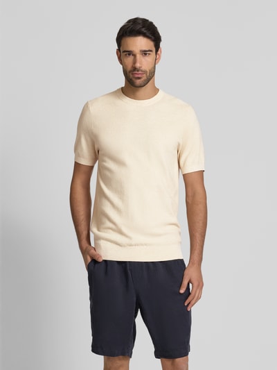 Profuomo T-shirt in tricotlook Offwhite - 4