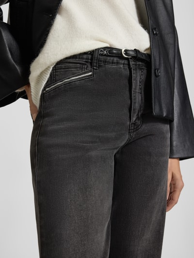 ZABAIONE Wide Leg Jeans mit Gürtel Dunkelgrau 3