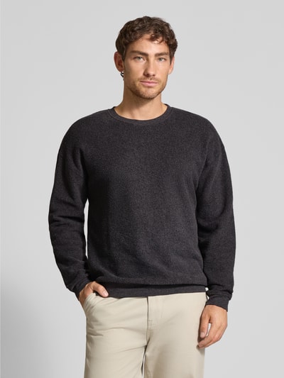 American Vintage Sweatshirt mit gerippten Abschlüssen Modell 'BOBYPARK' Anthrazit 4