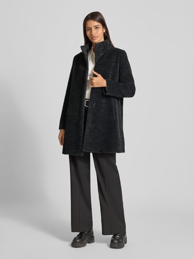 ICONS Cinzia Rocca Wollen jas met opstaande kraag Antraciet gemêleerd - 1