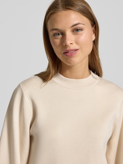 Jake*s Collection Strickpullover mit gerippten Abschlüssen Ecru 3