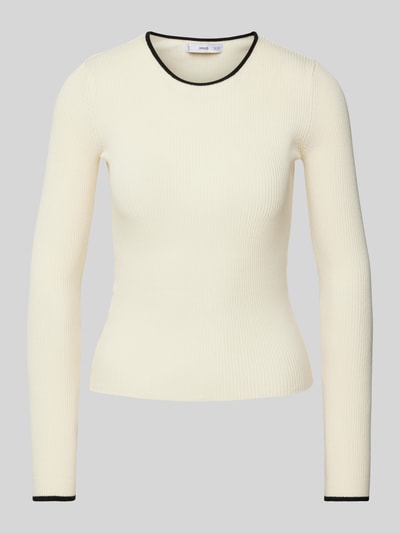 Mango Pullover in unifarbenem Design Modell 'SHADOWIN' Offwhite 2