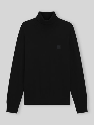BOSS Orange Rollkragenpullover mit Logo-Patch aus Kaschmir Black 2