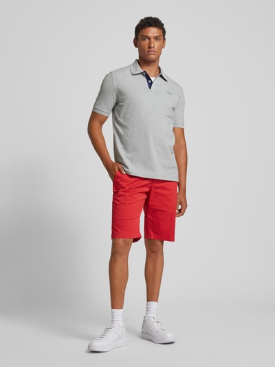 Gant Regular fit poloshirt met labelstitching Middengrijs gemêleerd - 1