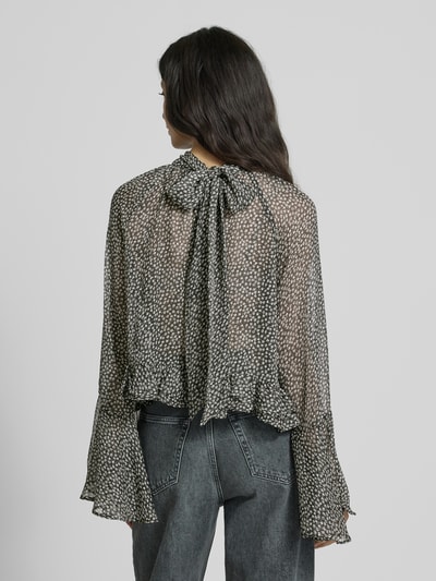 Mango Bluse mit Schlüsselloch-Ausschnitt Modell 'SPLASH' Black 5
