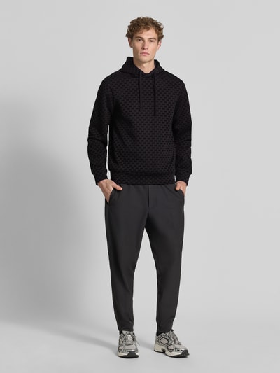 Armani Exchange Regular Fit Hoodie aus Baumwoll-Mix Black 1