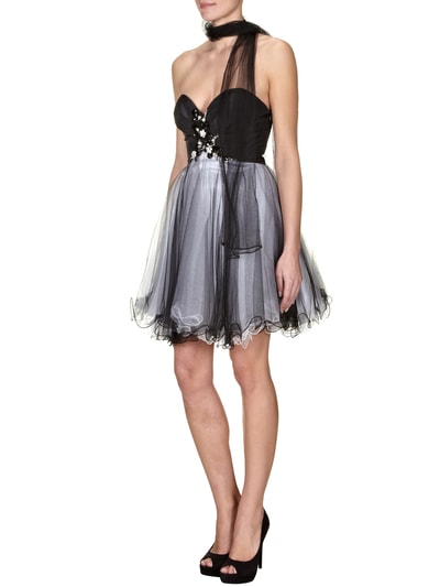 Luxuar Cocktailkleid mit Ziersteinbesatz Black 3