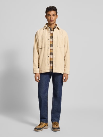 camel active Regular fit vrijetijdsoverhemd in ribcordlook Offwhite gemêleerd - 1