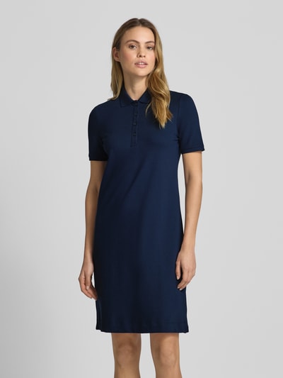 Christian Berg Woman Knielanges Polokleid mit Strukturmuster Dunkelblau 4