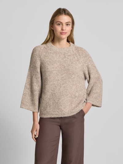 FREE/QUENT Gebreide pullover met ribboorden Zand - 4