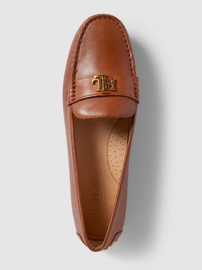 Lauren Ralph Lauren Penny loafers met schachtbrug, model 'BARNSBURY' Cognac - 4