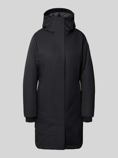 Produktfoto, Parka mit Kapuze und Eingrifftaschen Modell 'GW66' von G.I.G.A. DX in Schwarz, glatte Oberfläche, verdeckter Reißverschluss, Regular Fit