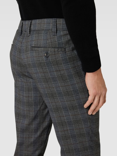 Christian Berg Men Stoffen broek met tartanruit Donkergrijs - 3