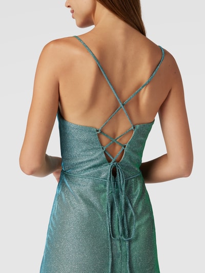 Luxuar Cocktailjurk met effectgaren Groen - 3