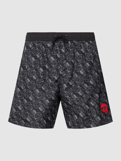 Karl Lagerfeld Beachwear Badehose mit Label-Applikation Modell 'IKONIK' Black 2