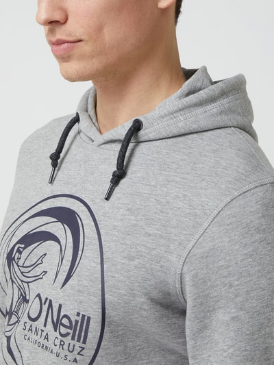 ONeill Hoodie met labelprint, model 'Circle Surfer' Middengrijs gemêleerd - 3