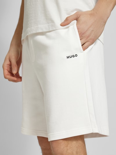 HUGO Sweatshorts mit Label-Print Modell 'Nomario' Offwhite 3