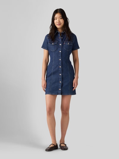 Levi's® Dopasowana sukienka casualowa z tkaniny stylizowanej na denim model 'TRACE' Jeansowy niebieski 4