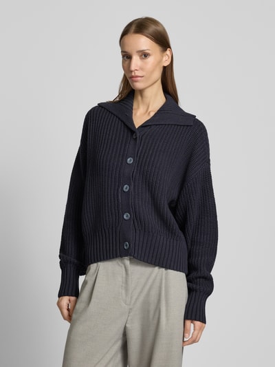 JAKE*S STUDIO WOMAN Gebreide cardigan met platte kraag Donkerblauw - 4