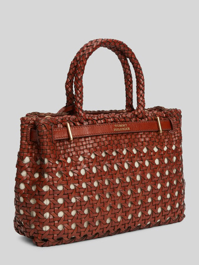 Tommy Hilfiger Henkeltasche aus echtem Büffelleder Modell 'AMERICAN ICON MINI TOTE' Cognac 5