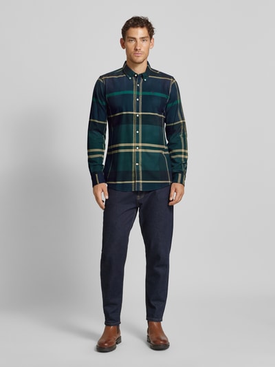 Barbour Tailored Fit Freizeithemd mit Button-Down-Kragen Modell 'Iceloch' Gruen 1