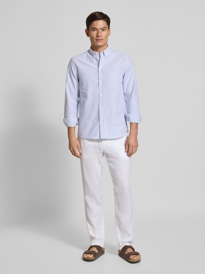 Wood Wood Regular Fit Freizeithemd mit Button-Down-Kragen Modell 'Adam' Hellblau 1