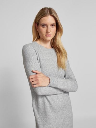 Vero Moda Strickkleid mit langem Arm Modell 'DOFFY' Hellgrau 3