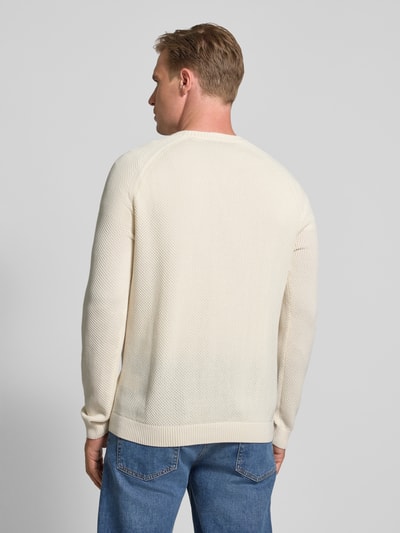 JOOP! Collection Strickpullover mit gerippten Abschlüssen Modell 'Nadion' Offwhite 5