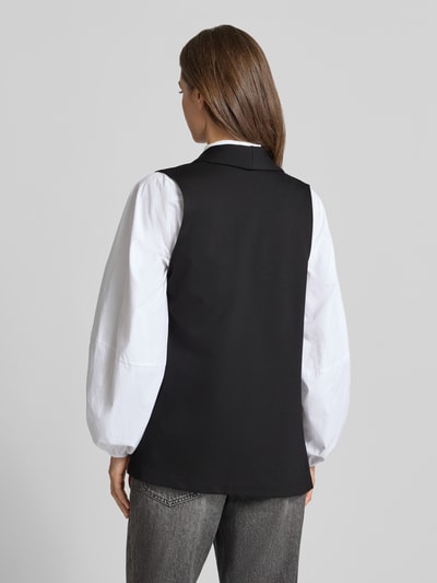 ZABAIONE Bodywarmer van viscosemix met sjaalkraag model 'Am44br' Zwart - 5