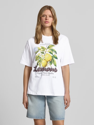 JJXX Loose Fit T-Shirt mit Motiv-Print Modell 'MILLOW' Weiss 4