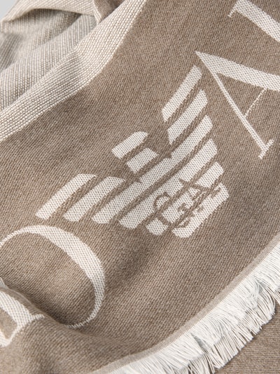 Emporio Armani Schal mit Label-Detail und Fransen Beige 2