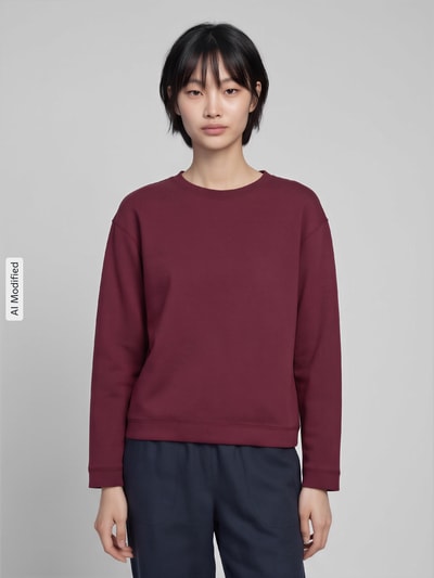 s.Oliver RED LABEL Relaxed Fit Sweatshirt aus Modal-Mix Bordeaux 4