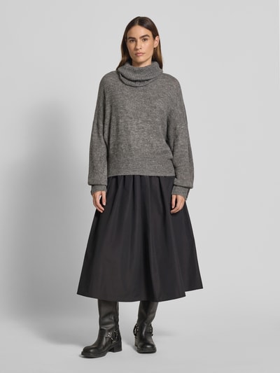 ICHI Regular Fit Strickpullover mit Alpaka-Anteil Modell 'IHKAMARA' Dunkelgrau 1