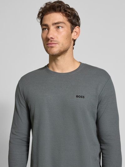 BOSS Regular fit shirt met lange mouwen van katoenmix Rietgroen - 3