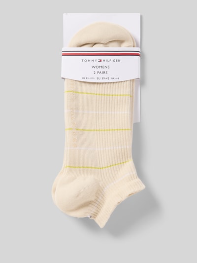 Produktfoto, Socken aus Baumwoll-Mix im 2er-Pack von Tommy Hilfiger, cremefarben mit dezentem Allover-Muster, elastischer Bund, Jersey Stretch