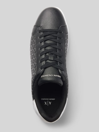 ARMANI EXCHANGE Sneakersy ze wzorem z logo model ‘SAFFIANO’ Czarny 3