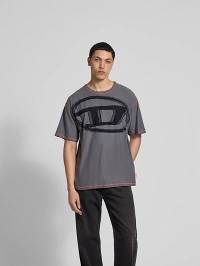 Diesel T-Shirt mit Label-Detail Graphit 4