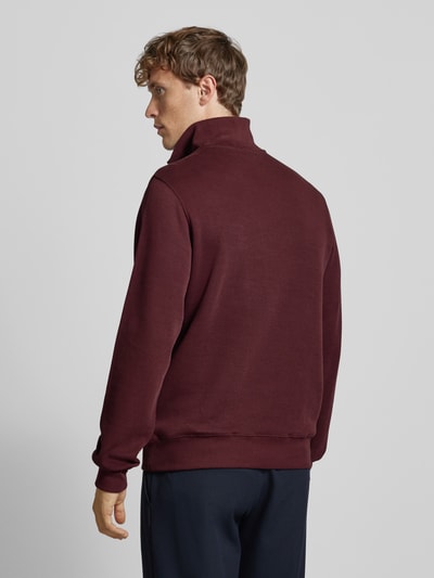 Lacoste Sweter z dzianiny ze stójką Bordowy 5