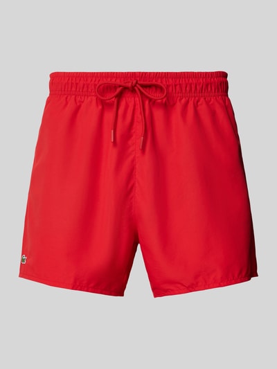 Lacoste Regular Fit Badeshorts mit Logo-Badge Rot 1