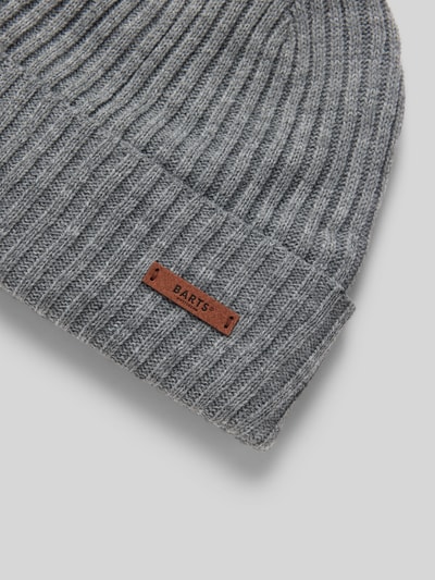 Barts Beanie met labeldetail, model 'WILBERT' Zilver - 2