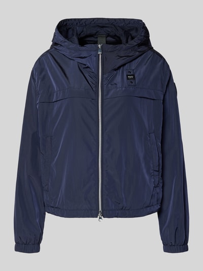 Produktfoto, Trekking Jacke mit Kapuze Modell 'BURRAGE' von Blauer Usa in Dunkelblau, gerader Schnitt, Zweiwege-Reißverschluss, glatte Textur