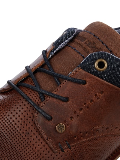 BULLBOXER Sneaker aus Leder mit Perforierungen Cognac 2